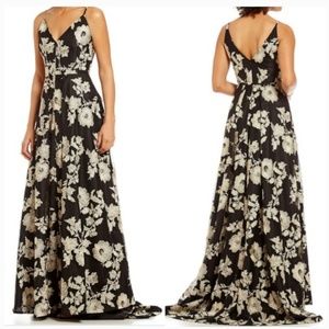 Calvin Klein Black and Gold Gown